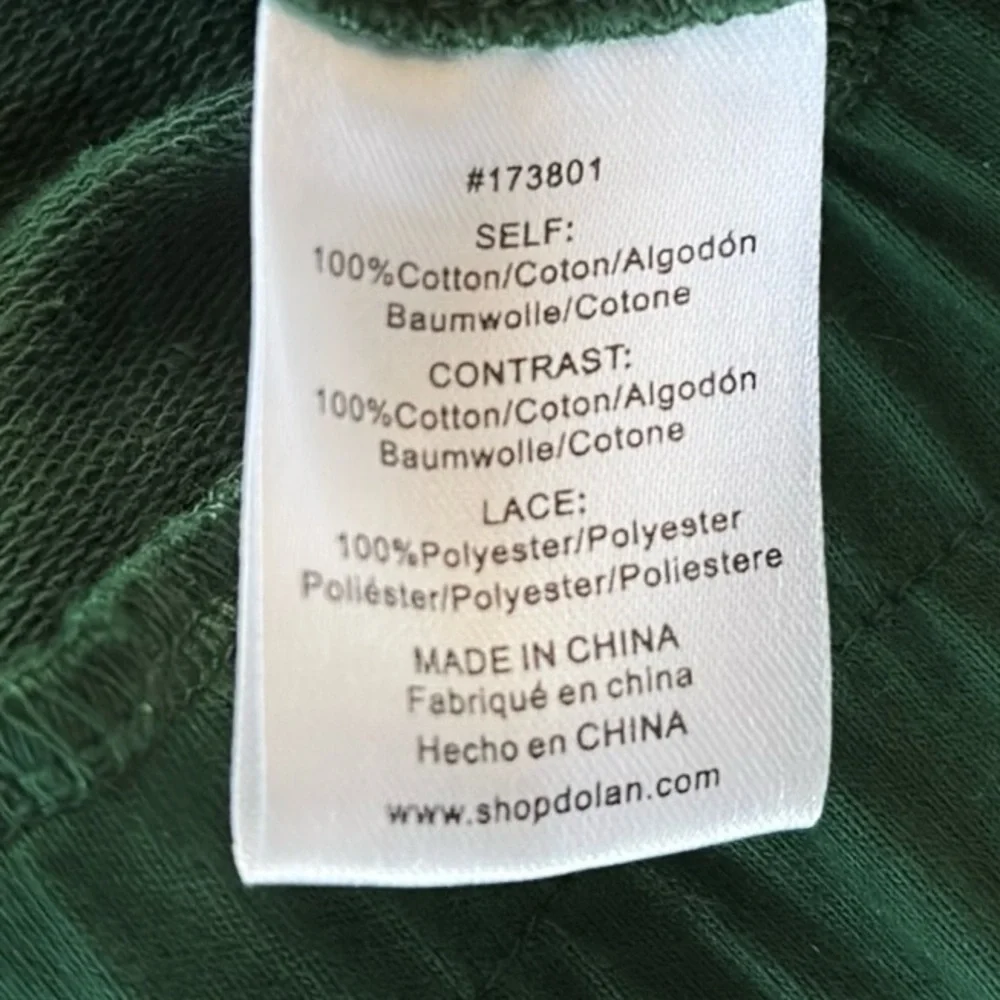 Like New Anthropologie Dolan Lace Puff Sleeve Sweatshirt Top Green Size Small